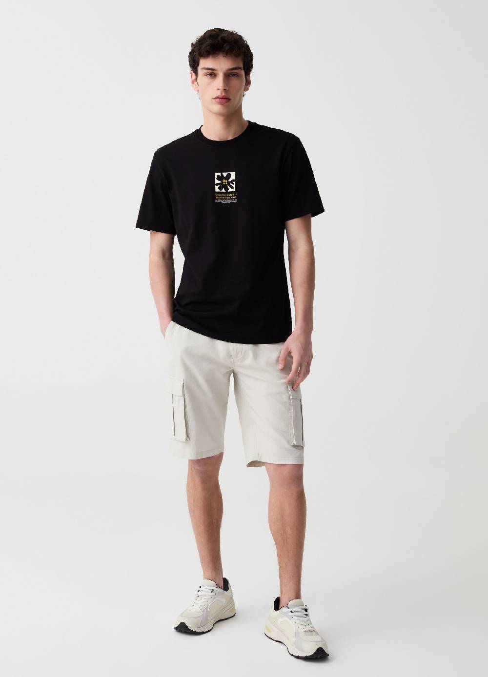 Ovs Bermuda jogger in cotone e lino
