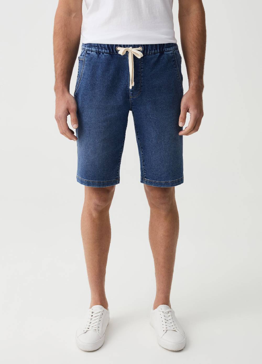 Ovs Bermuda Jogger In Denim Con Coulisse