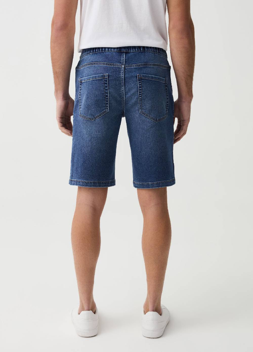 Ovs Bermuda Jogger In Denim Con Coulisse