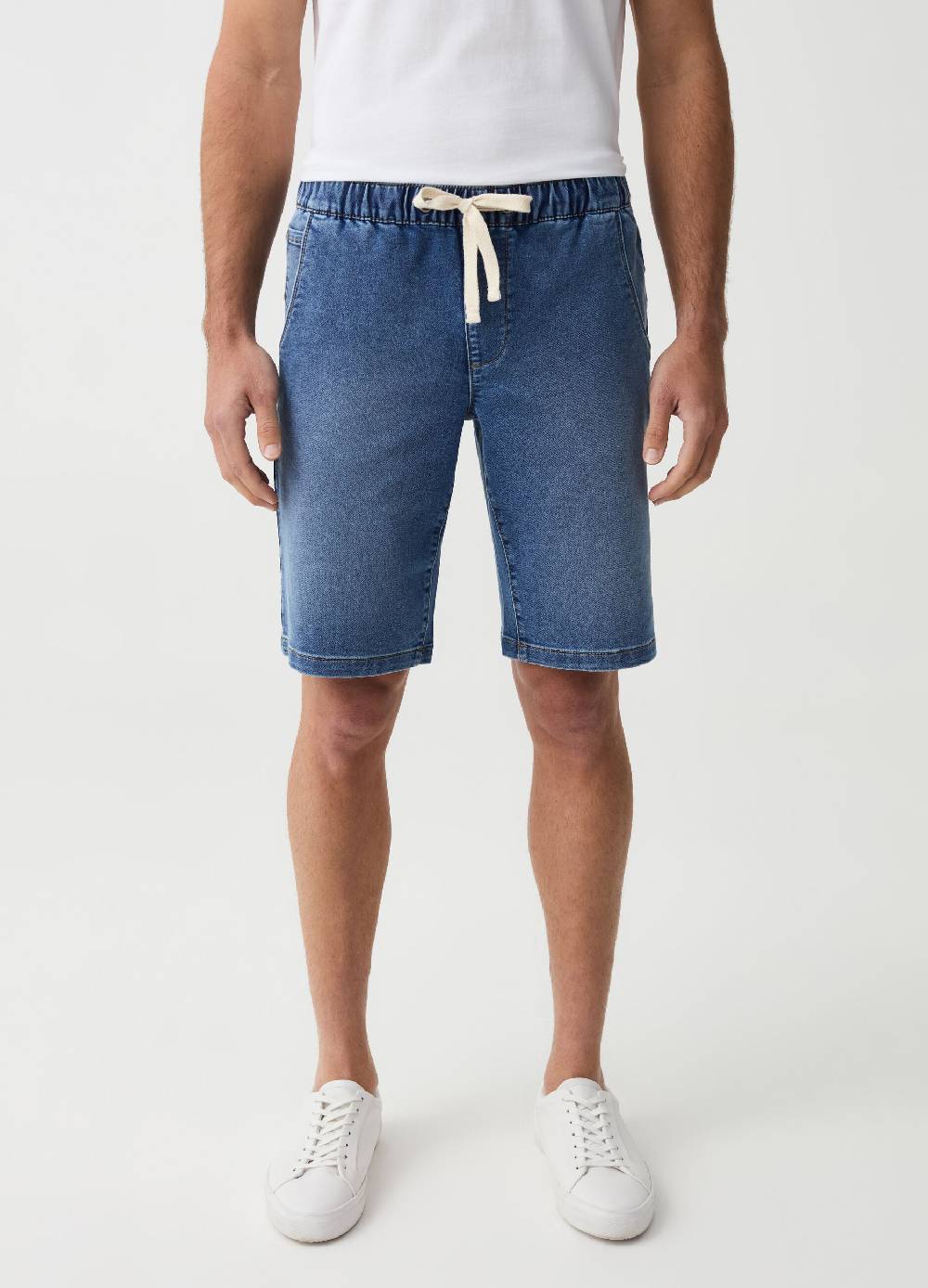 Ovs Bermuda Jogger In Denim Con Coulisse