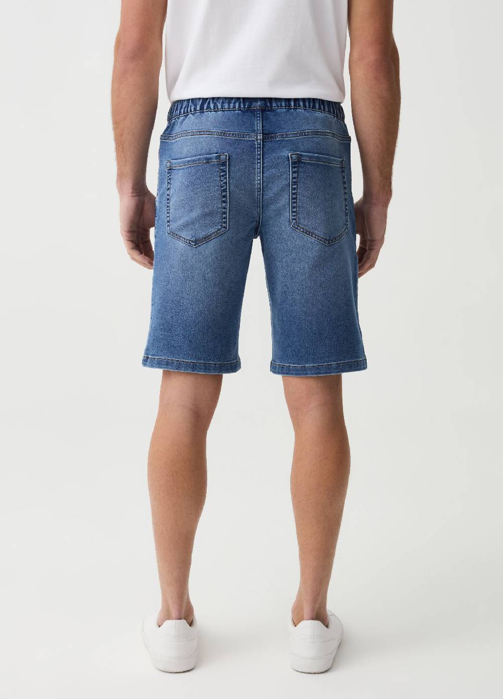 Ovs Bermuda Jogger In Denim Con Coulisse