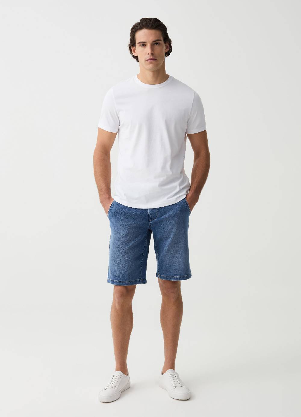 Ovs Bermuda jogger in denim con coulisse