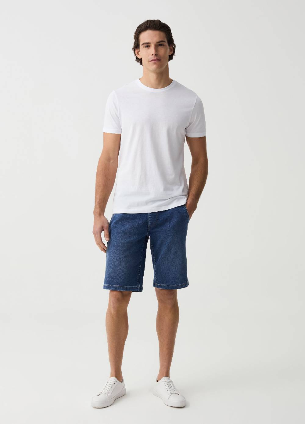 Ovs Bermuda jogger in denim con coulisse