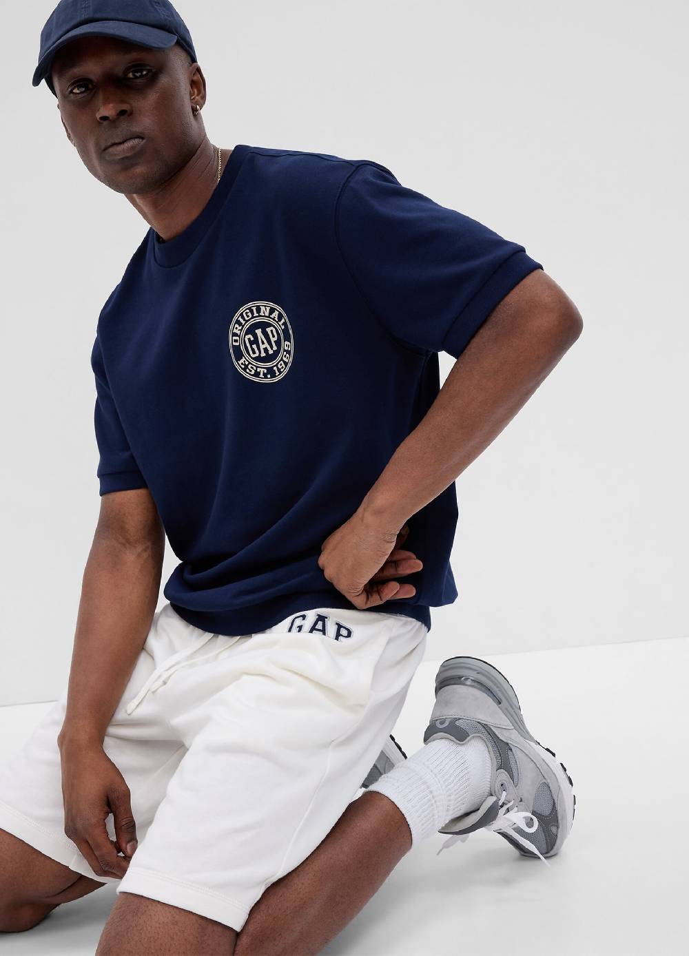 Ovs Bermuda jogger in felpa con ricamo logo