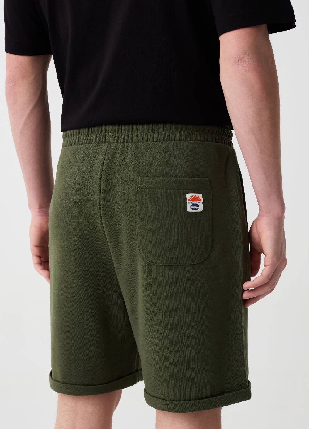 Ovs Bermuda Jogger In Felpa Con Risvolti