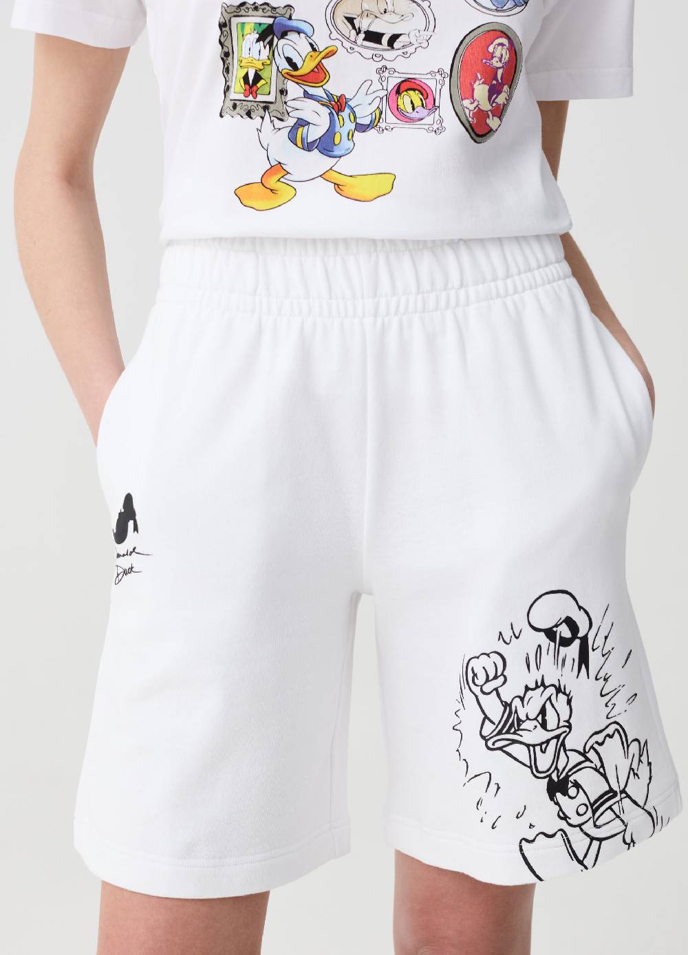 Ovs Bermuda Jogger In Felpa Stampa Donald Duck 90