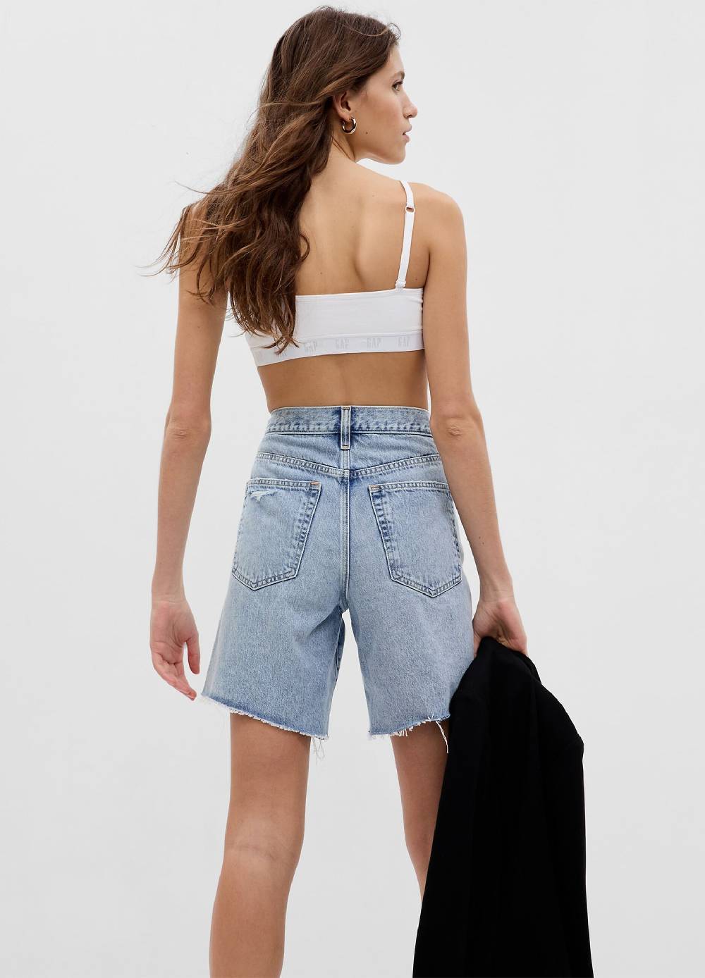 Ovs Bermuda Loose Fit In Denim Con Abrasioni