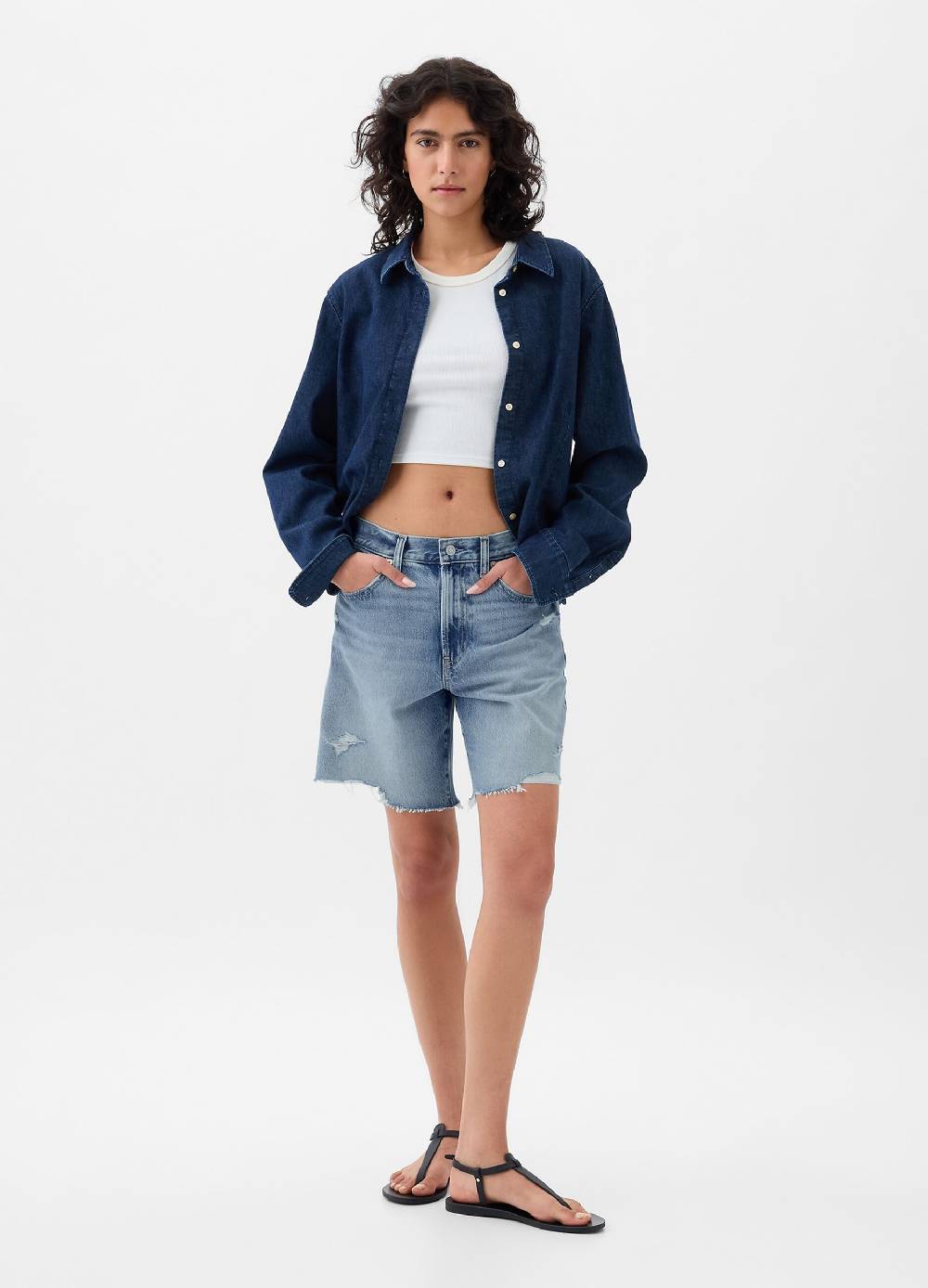 Ovs Bermuda loose fit in denim vita media