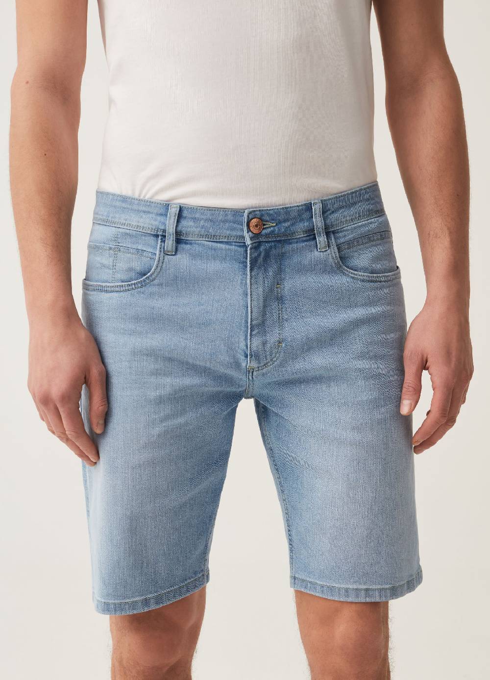 Ovs Bermuda Regular Fit In Denim Stretch