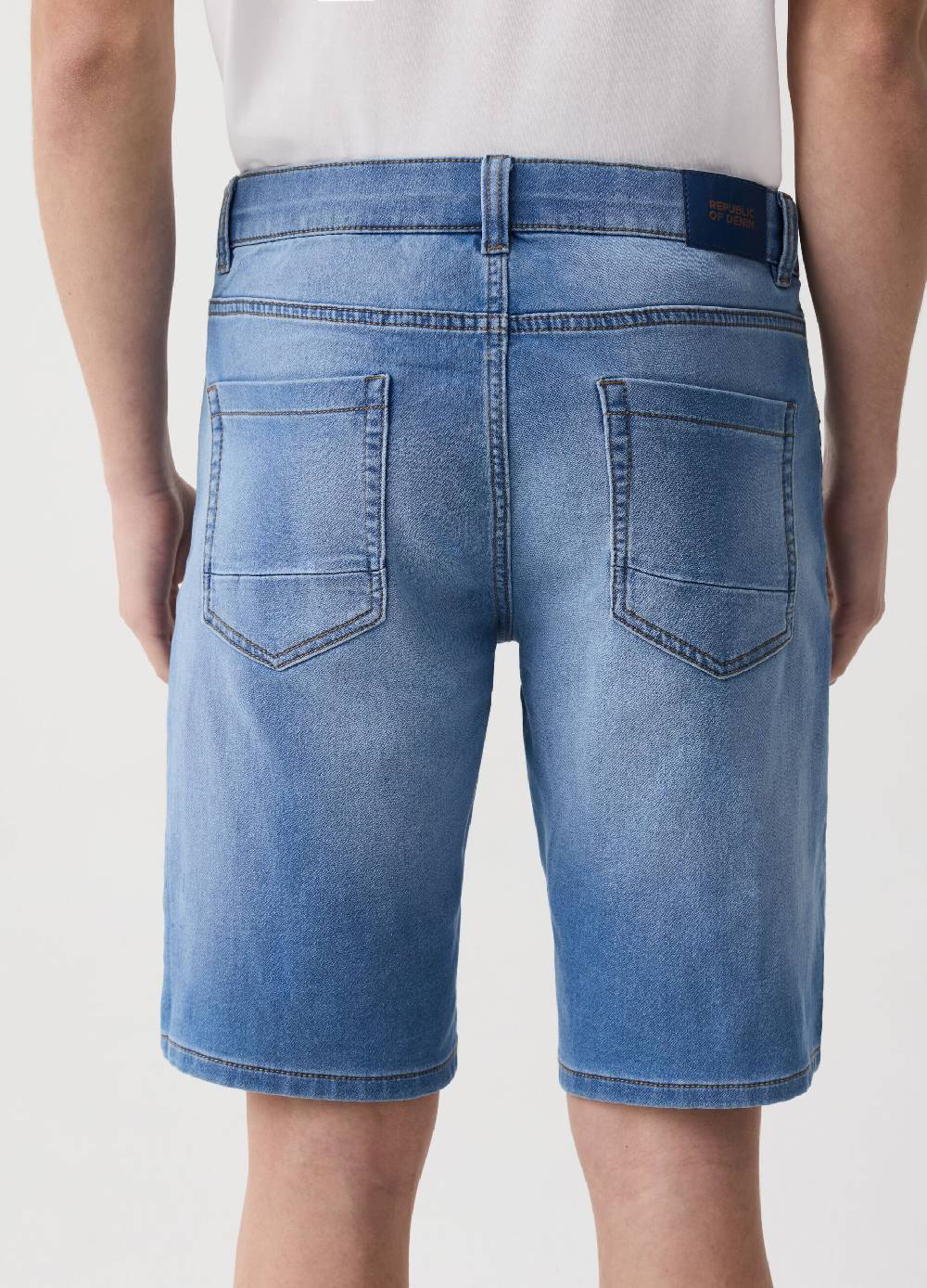 Ovs Bermuda Slim Fit In Denim Cinque Tasche
