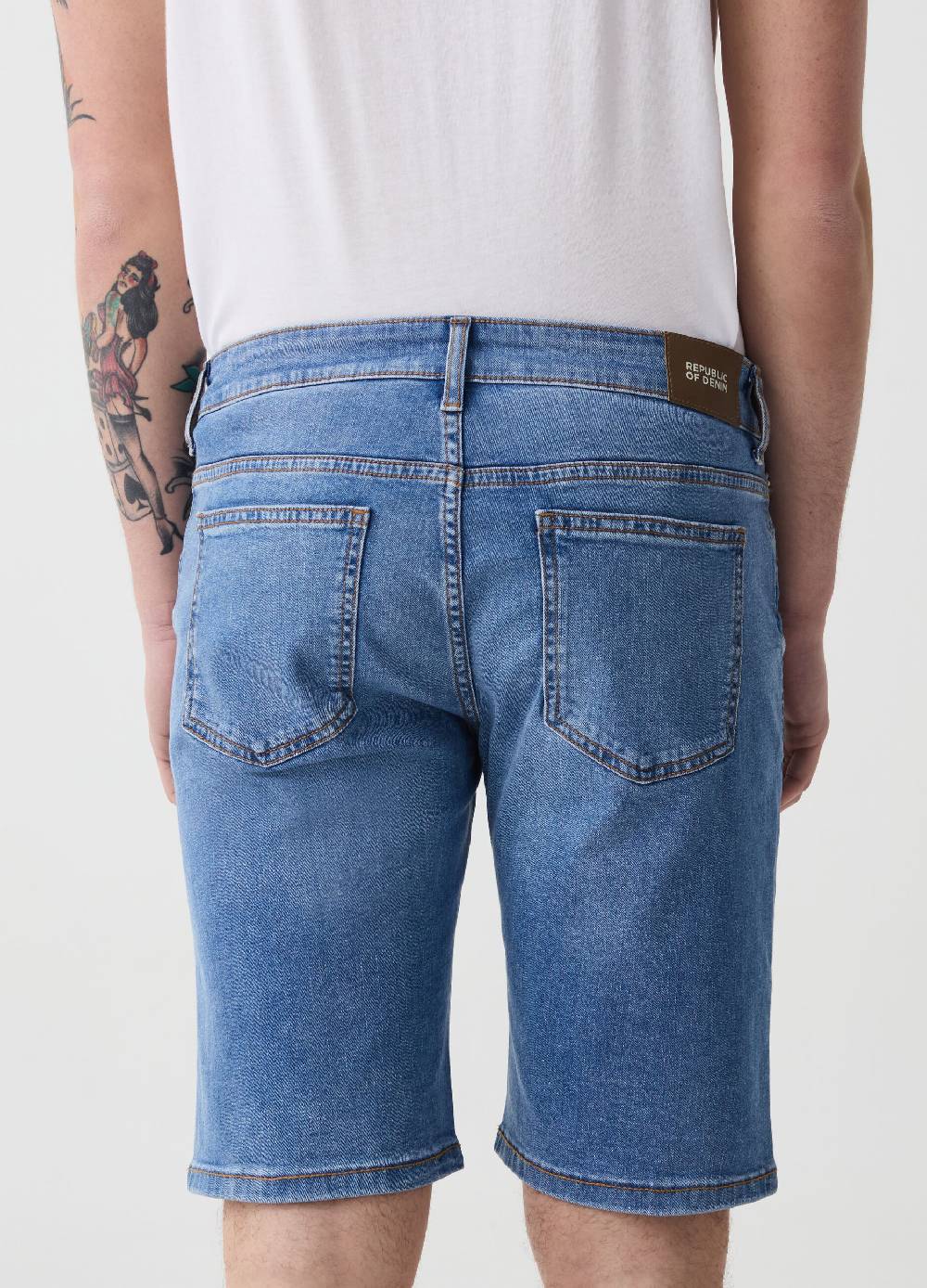 Ovs Bermuda Slim Fit In Denim Cinque Tasche