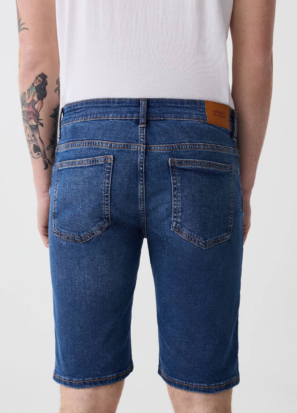 Ovs Bermuda Slim Fit In Denim Cinque Tasche