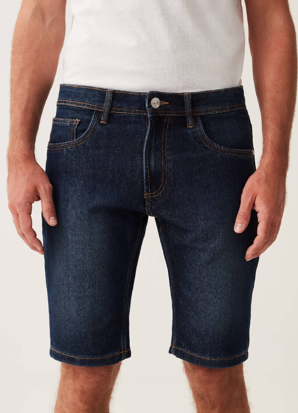 Ovs Bermuda Slim Fit In Denim Cinque Tasche
