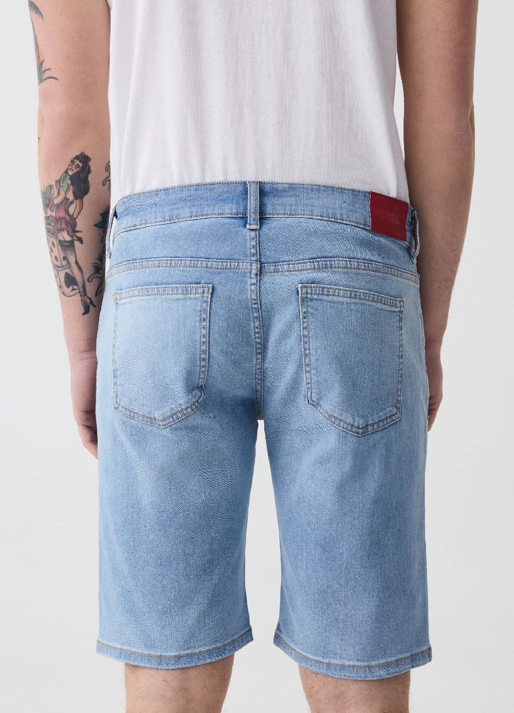 Ovs Bermuda Slim Fit In Denim Cinque Tasche