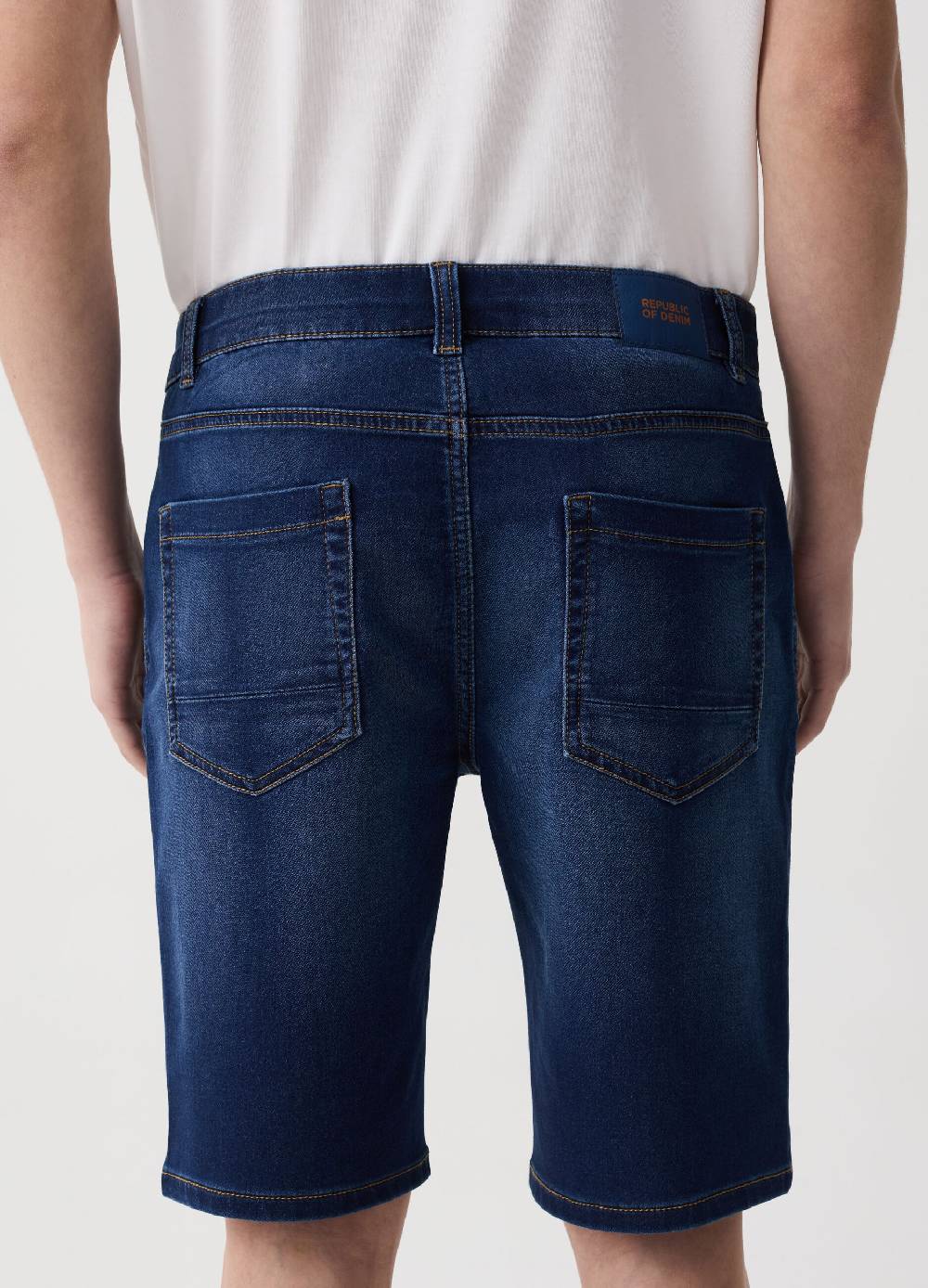 Ovs Bermuda Slim Fit In Denim Cinque Tasche