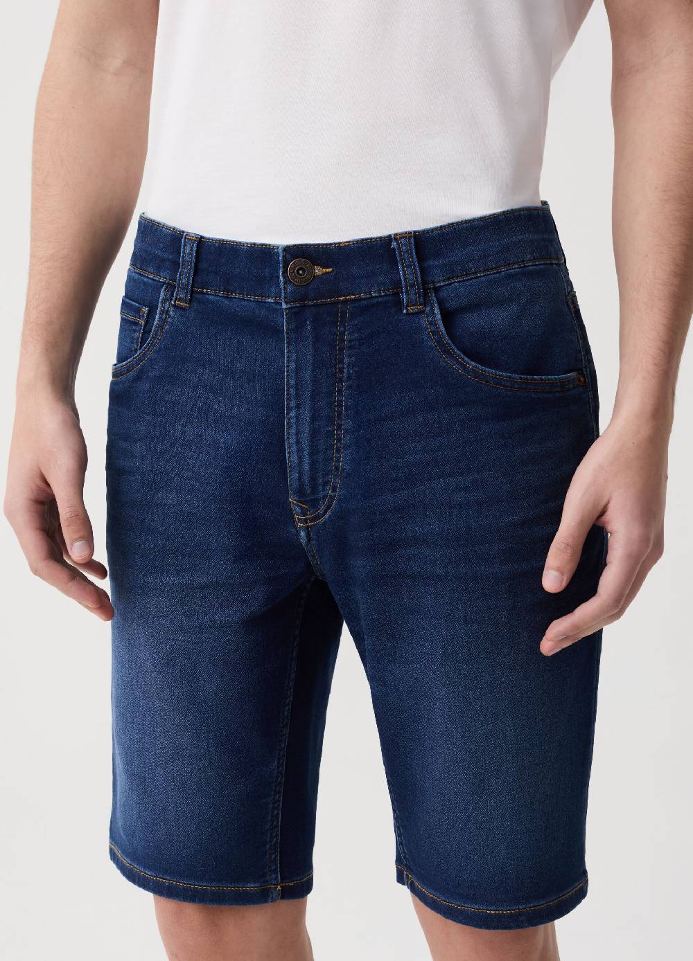 Ovs Bermuda Slim Fit In Denim Cinque Tasche