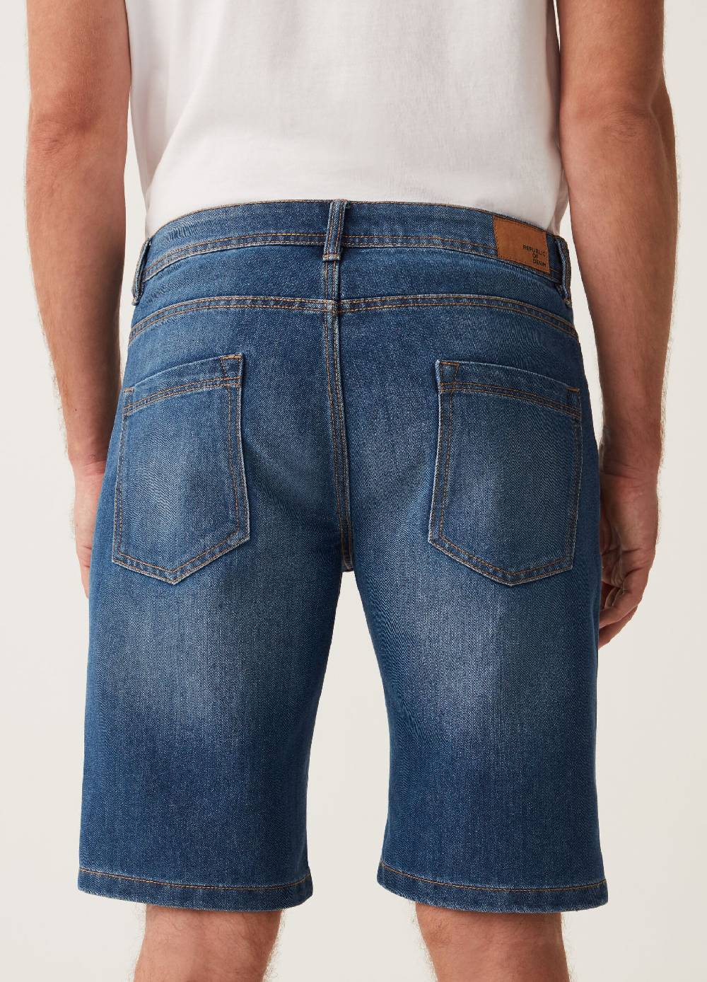 Ovs Bermuda Slim Fit In Denim Cinque Tasche