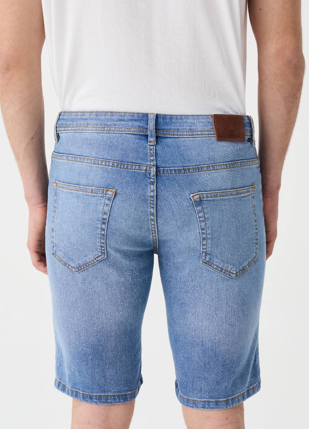 Ovs Bermuda Slim Fit In Denim Stampa RE-UP