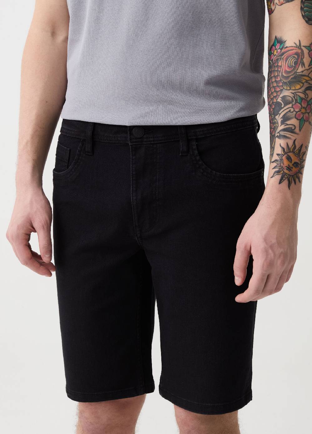 Ovs Bermuda Slim Fit In Denim Stretch