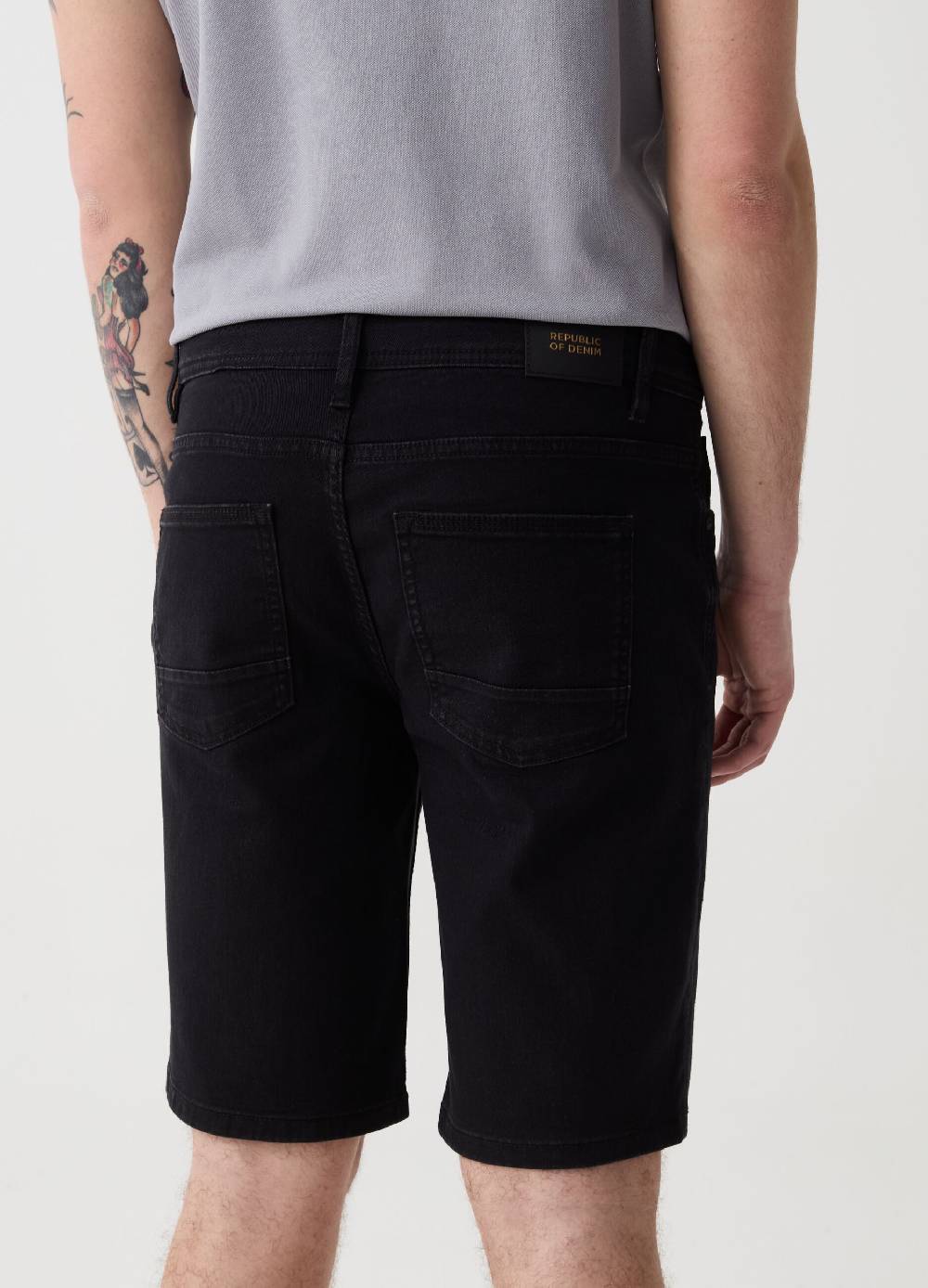 Ovs Bermuda Slim Fit In Denim Stretch