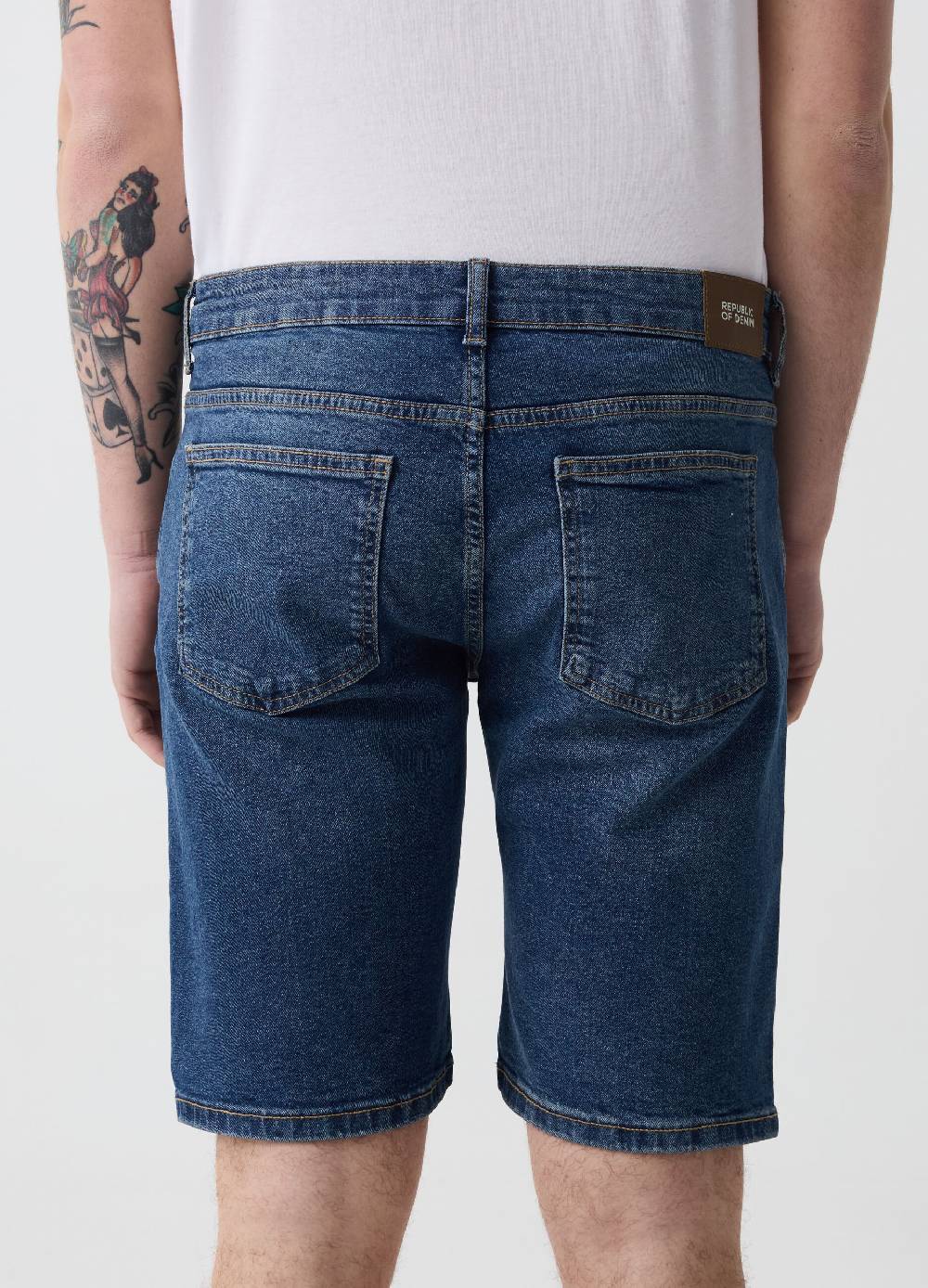 Ovs Bermuda Slim Fit In Denim Stretch