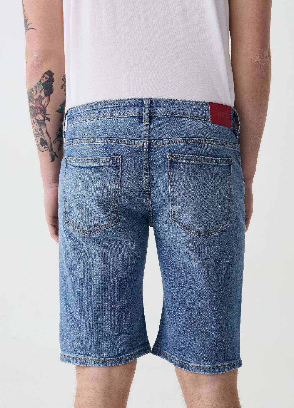 Ovs Bermuda Slim Fit In Denim Stretch
