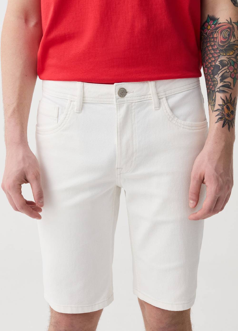 Ovs Bermuda Slim Fit In Denim Tinta Unita