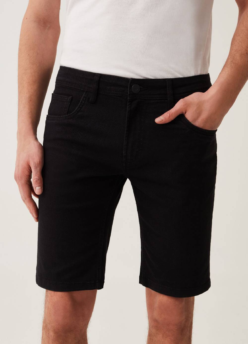 Ovs Bermuda Slim Fit Stretch Cinque Tasche