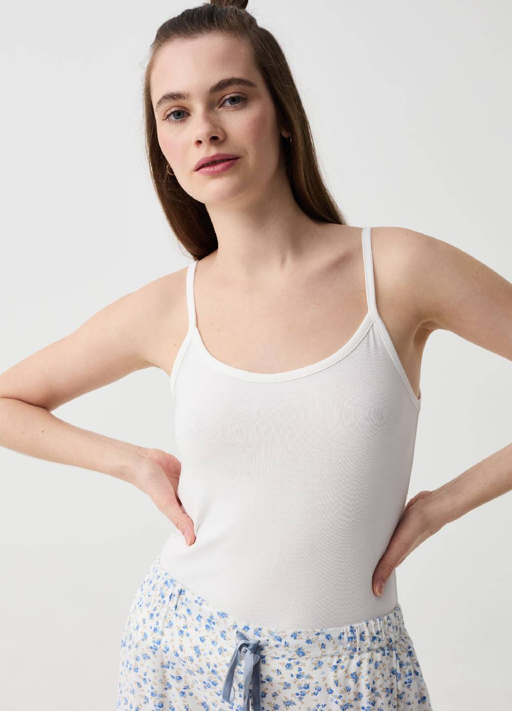 Ovs Bipack canotte in cotone bio stretch fantasia