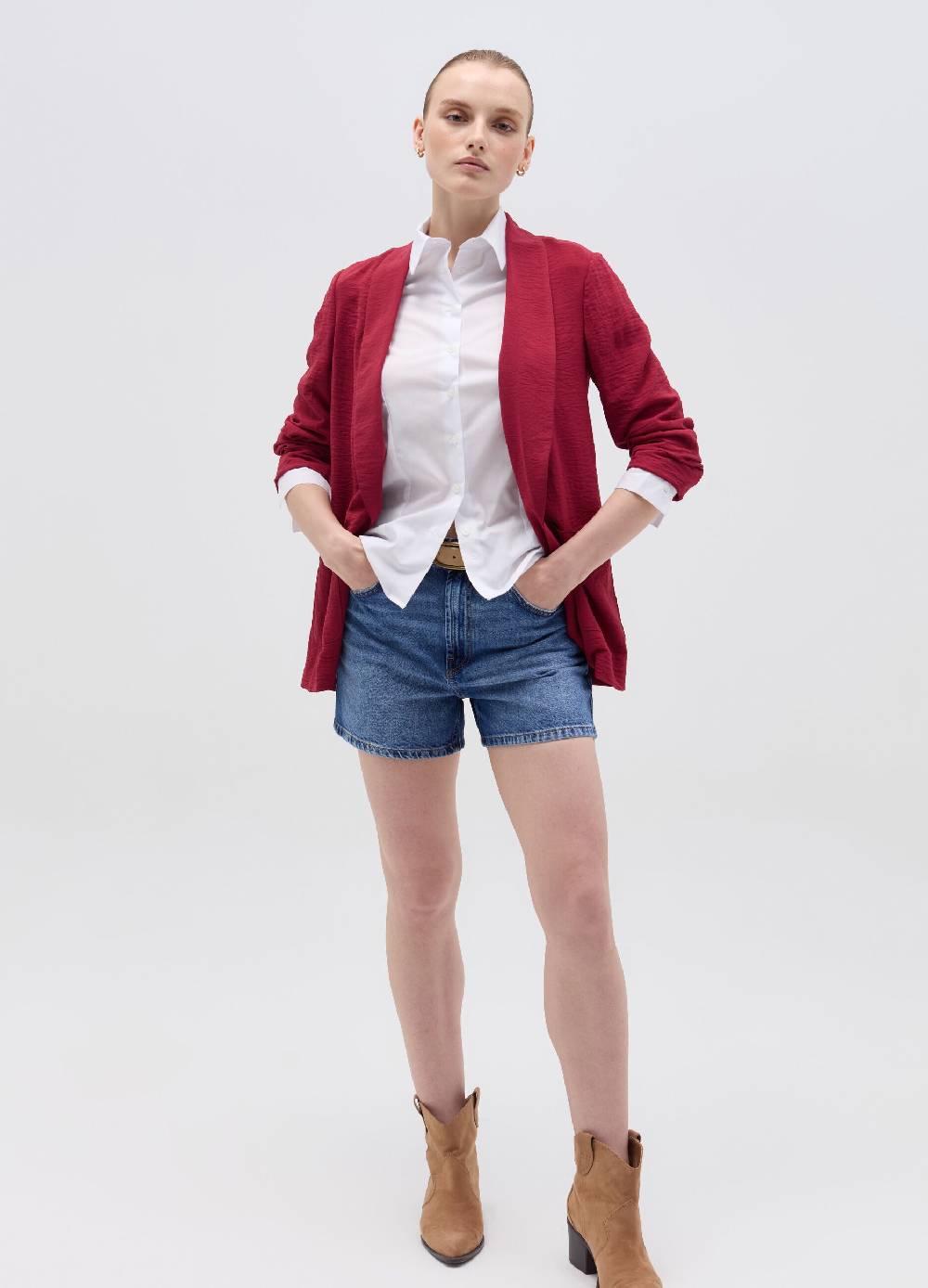 Ovs Blazer Fluido Aperto In Crêpe