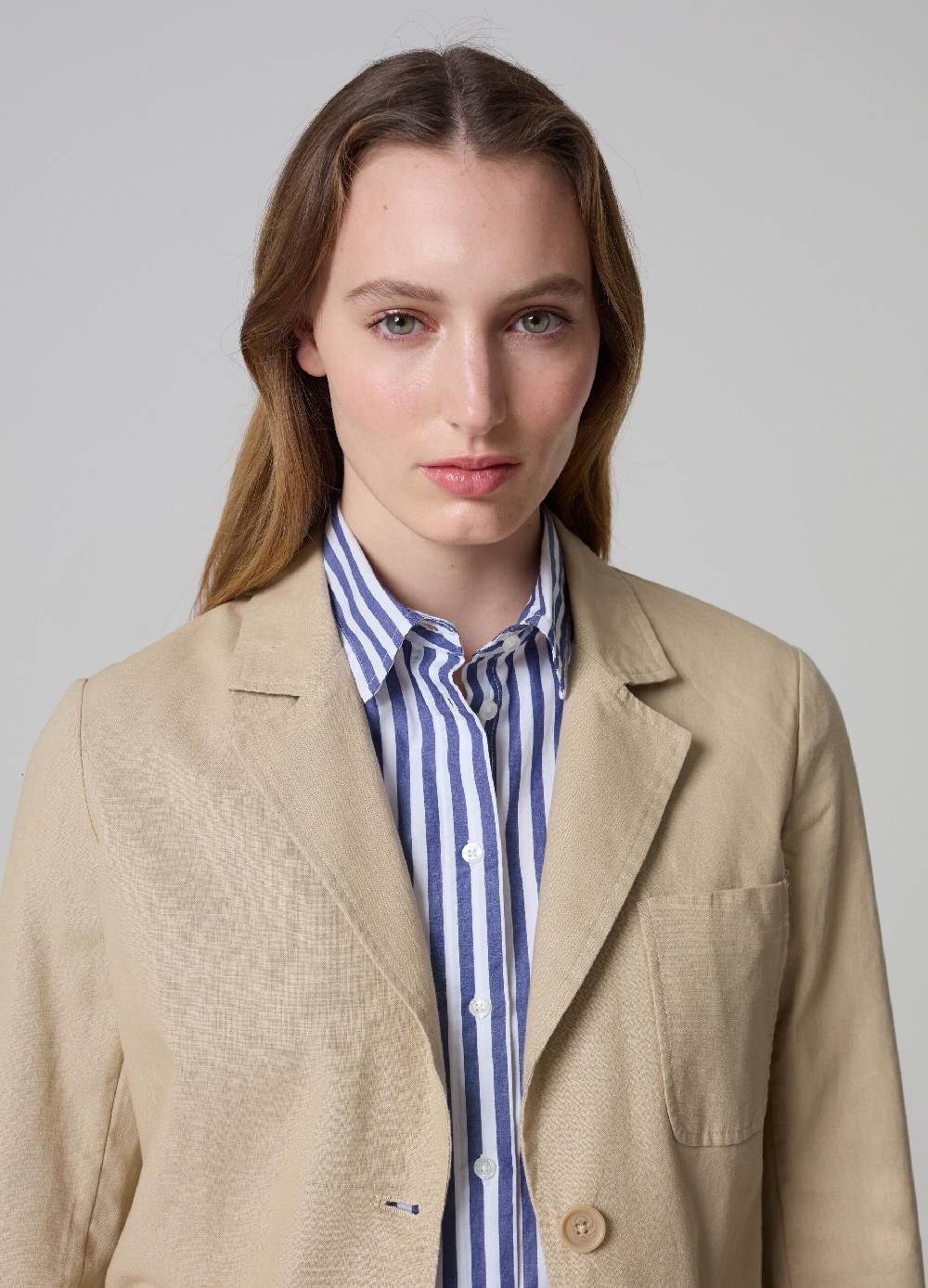 Ovs Blazer Monopetto In Lino E Cotone