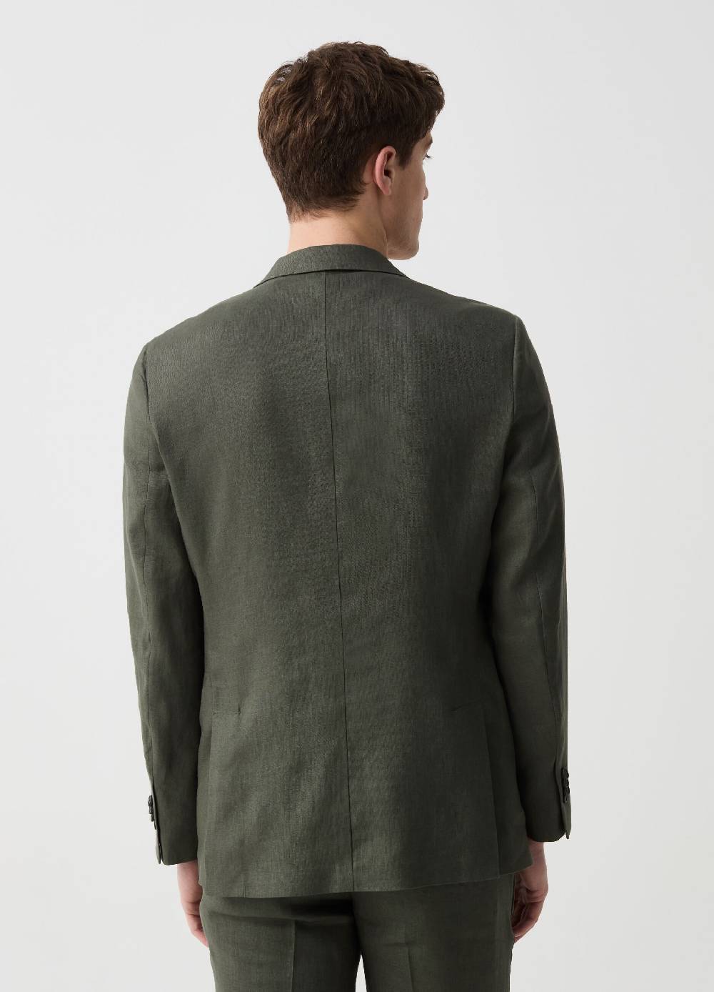 Ovs Blazer Monopetto Slim Fit In Lino Tinta Unita