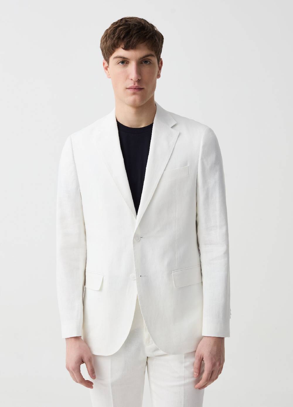 Ovs Blazer monopetto slim fit in lino tinta unita