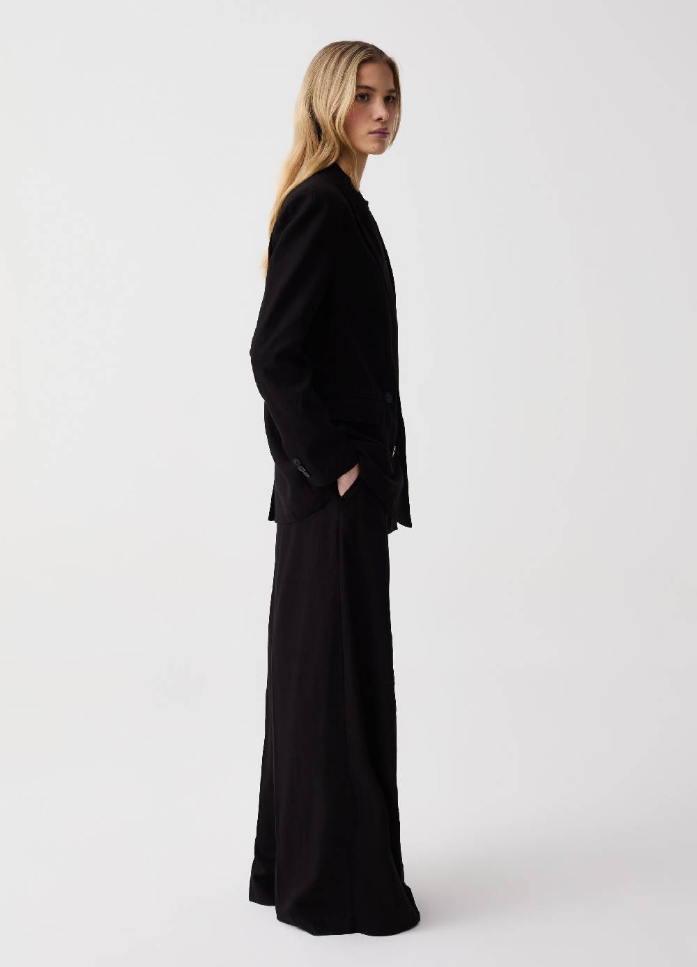 Ovs Blazer Relaxed Fit In Lino E Viscosa