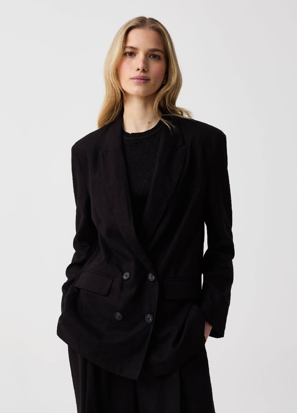 Ovs Blazer relaxed fit in lino e viscosa