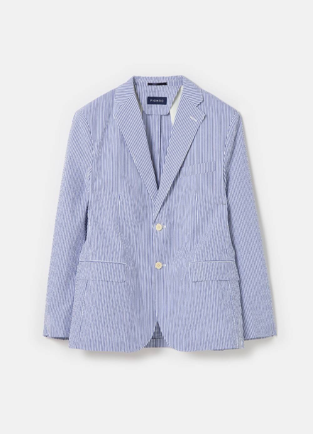 Ovs Blazer Slim Fit A Righe In Misto Cotone