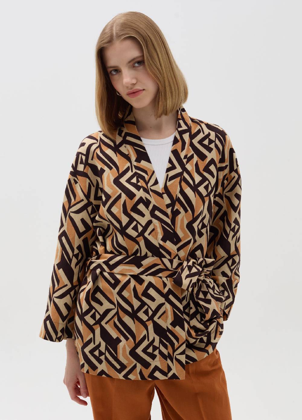 Ovs Blazer Stampato Con Cintura