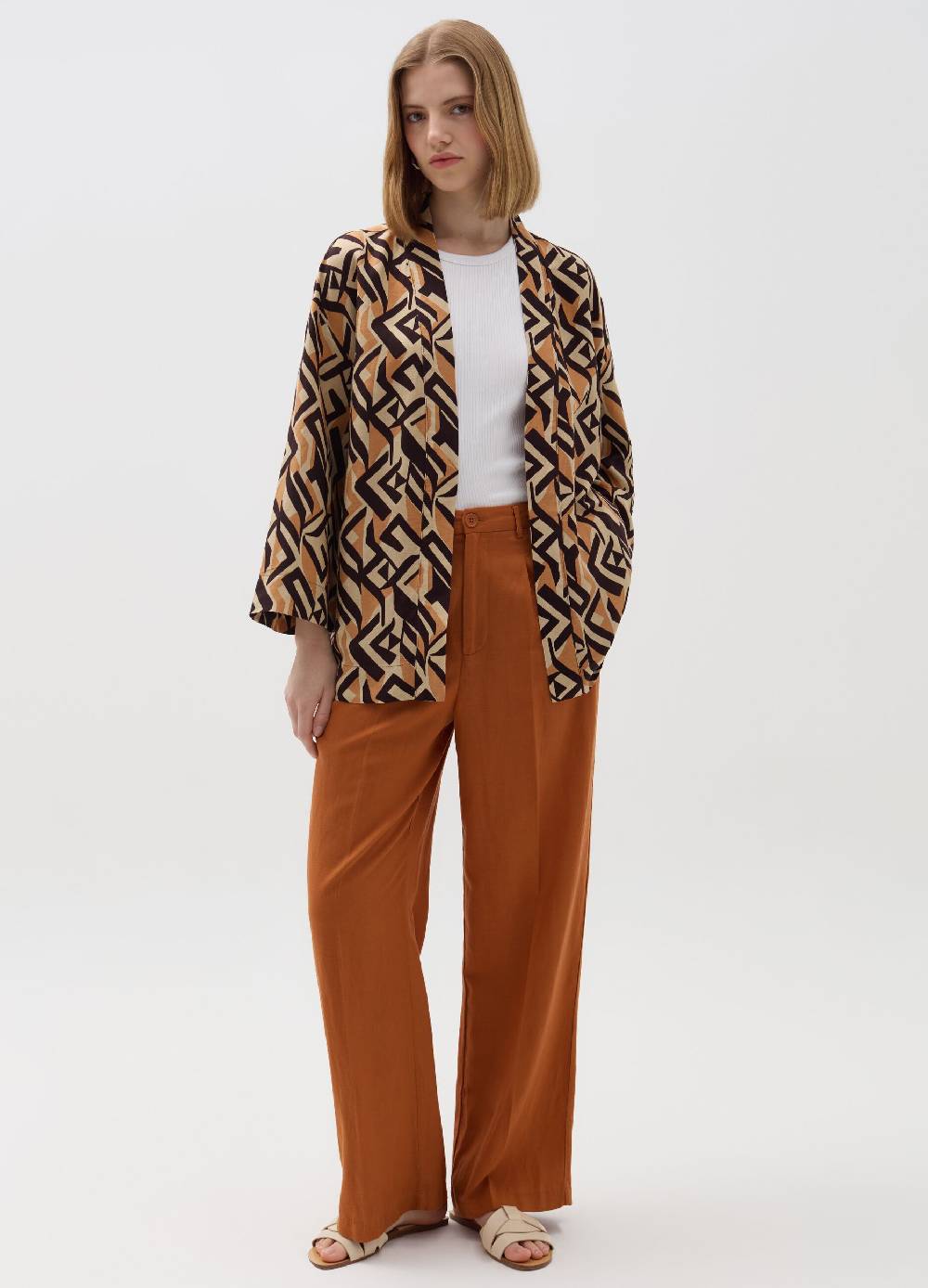 Ovs Blazer stampato con cintura