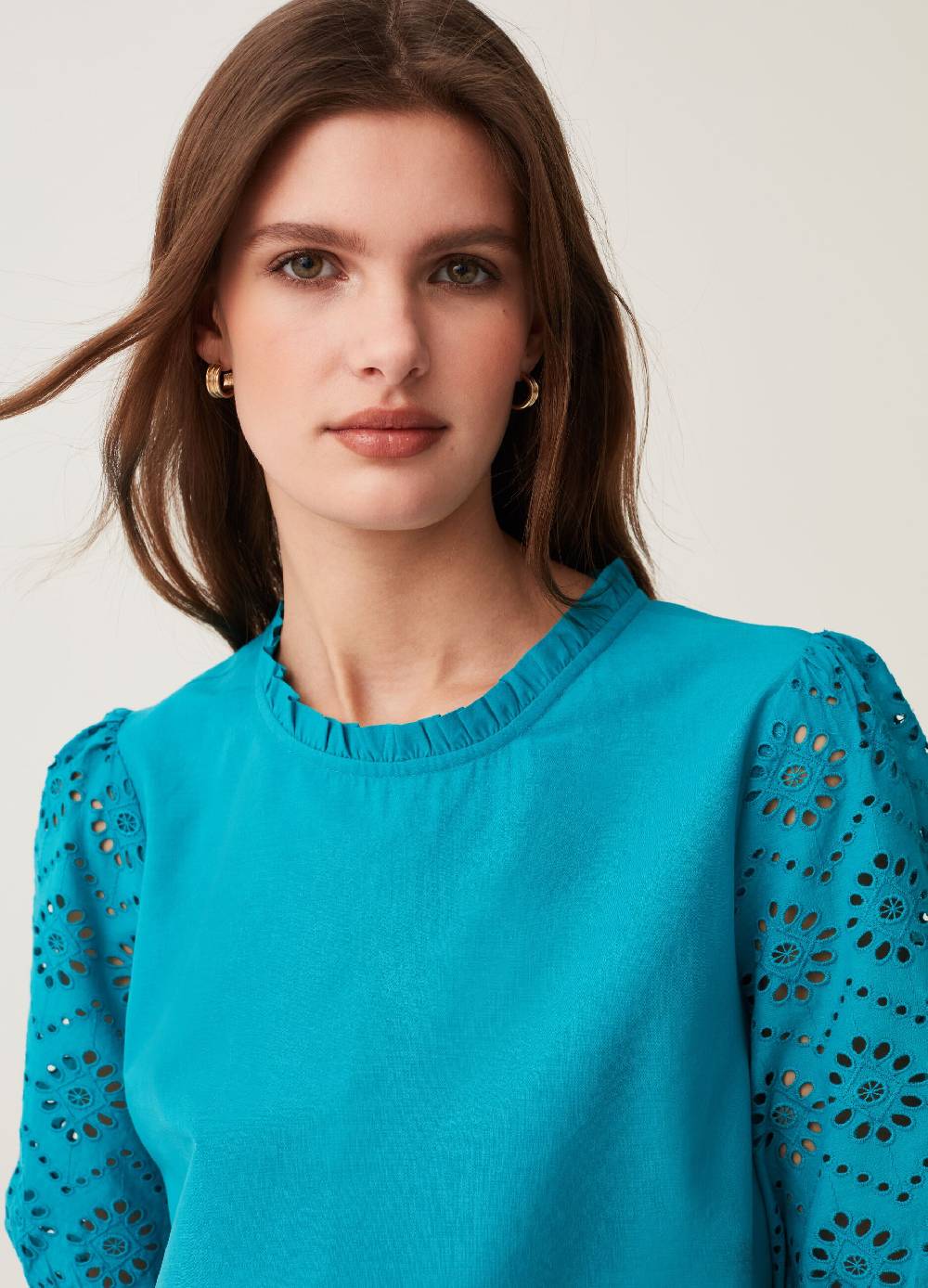 Ovs Blusa Con Maniche In Sangallo