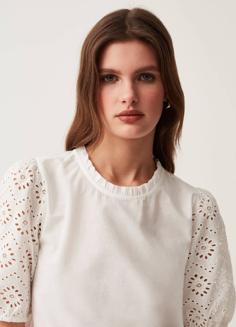 Ovs Blusa Con Maniche In Sangallo