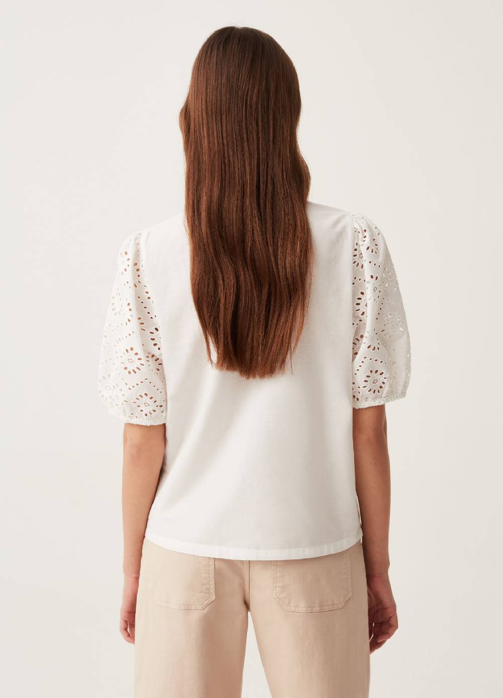 Ovs Blusa Con Maniche In Sangallo