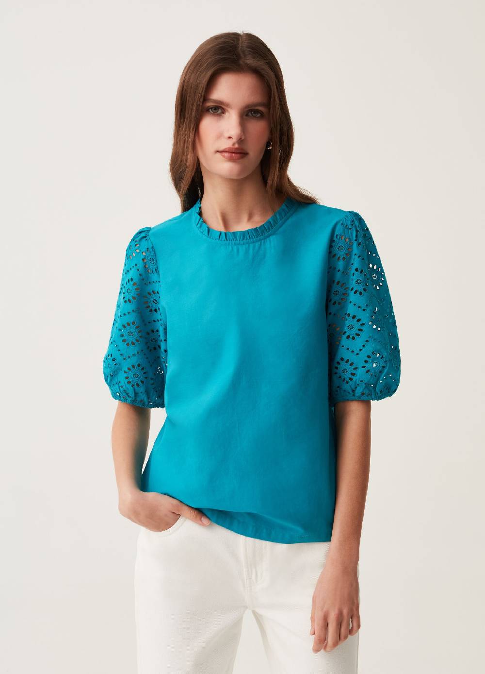 Ovs Blusa con maniche in sangallo