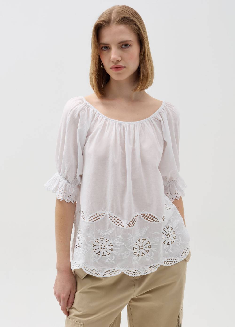 Ovs Blusa Con Ricami E Dettagli Traforati