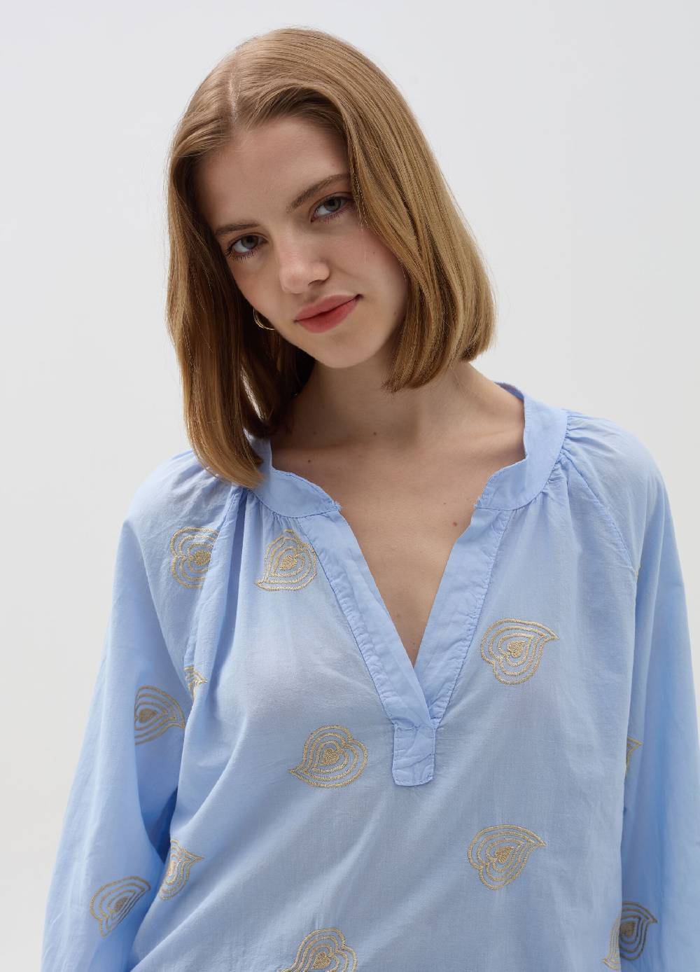 Ovs Blusa Con Ricamo Foliage In Lurex