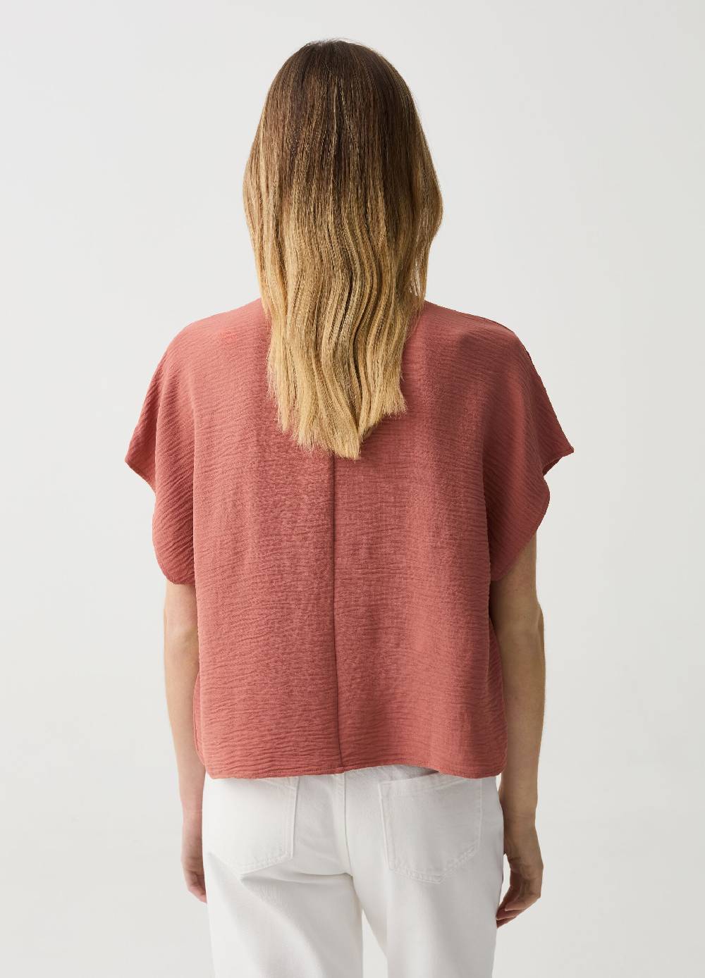 Ovs Blusa Effetto Crinkle Con Scollo A V