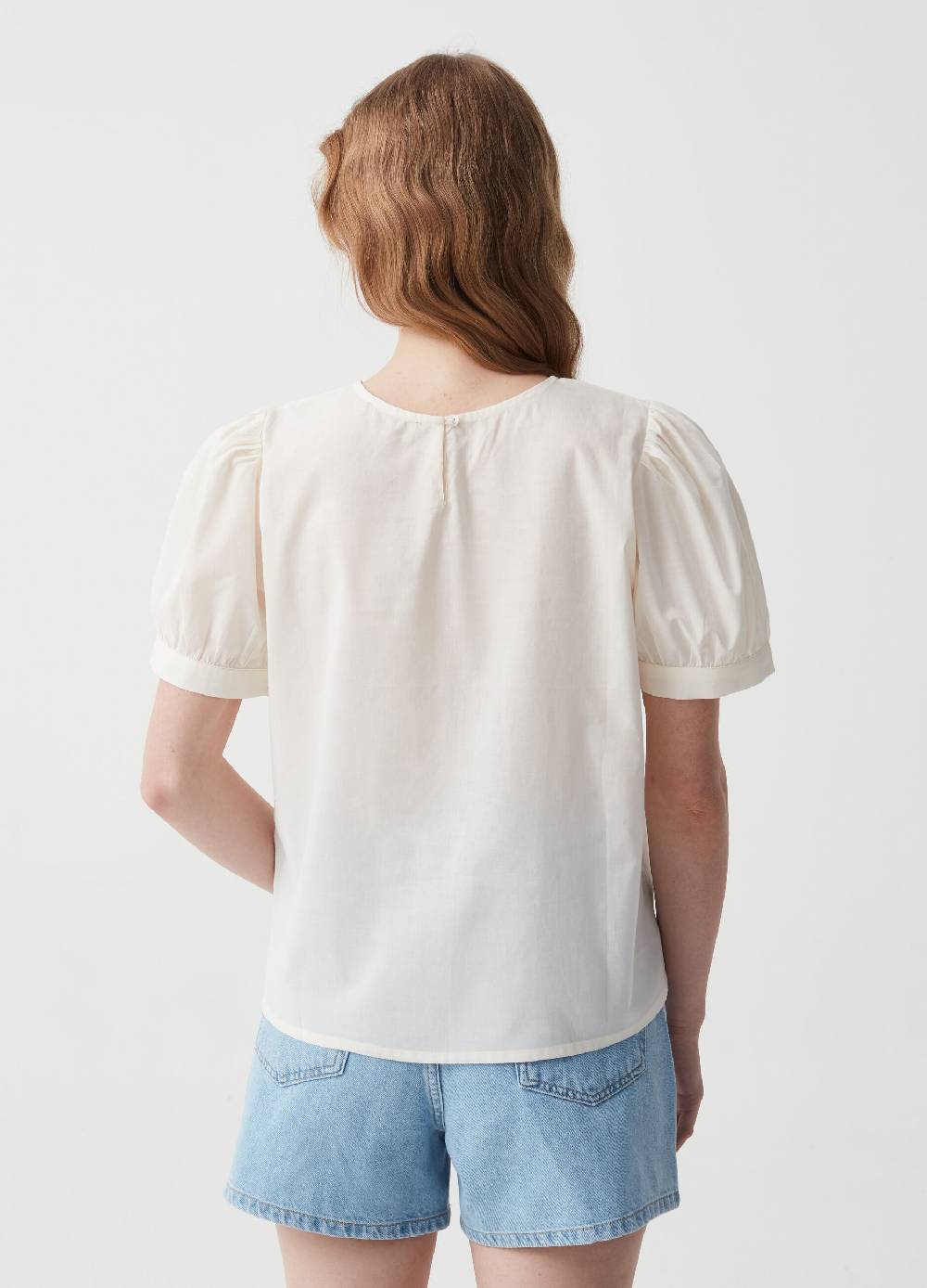 Ovs Blusa In Cotone Con Inserto In Sangallo