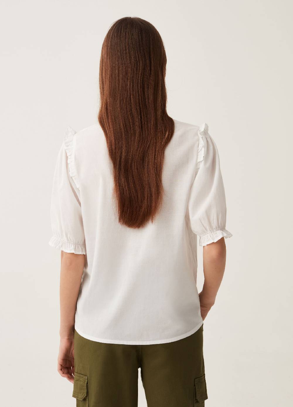 Ovs Blusa In Cotone Con Rouches