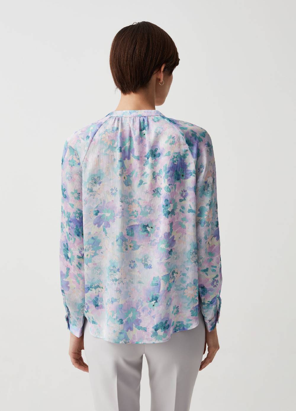 Ovs Blusa In Crêpe Con Disegno Floreale Jacquard