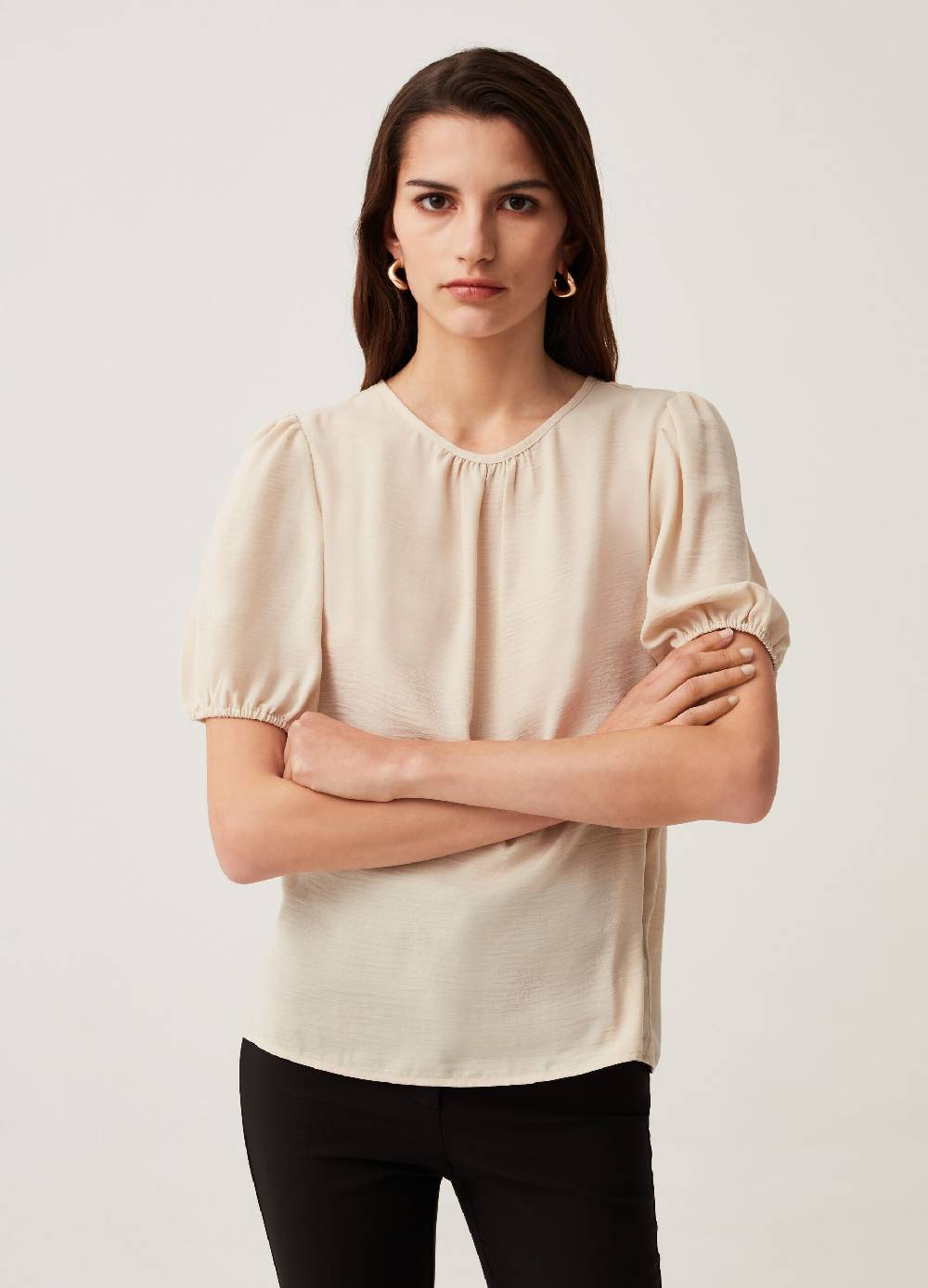 Ovs Blusa In Crêpe Con Maniche A Palloncino