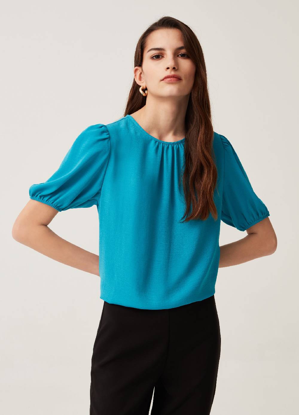 Ovs Blusa in crêpe con maniche a palloncino